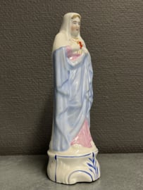 Heiligenbeeld Maria Heilig  Hart, biscuit porselein, 1880, 20 CM (2)