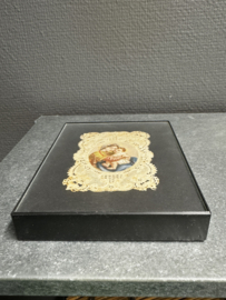 Antieke devotieprent Maria met kind