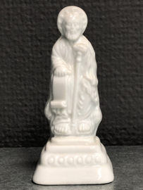 Heiligenbeeld Jacobus de Meerdere / Santiago de Compostella(vuistbeeldje), Porselein, 10 cm