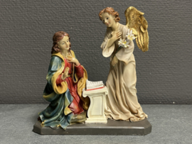 Heiligenbeeld Maria Boodschap/Aankondiging van de Heer 16x 14 cm resin. (5)