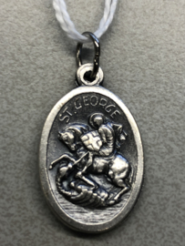 Devotiemedaille Jezus Ecce Homo en Joris en de Draak, 2 cm