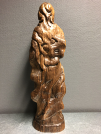 Heiligenbeeld Maria met Kind, 45 cm, Eikenhout, Duits, (3)