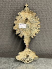 Bronzen monstrans plaquette, 13 cm, (7)