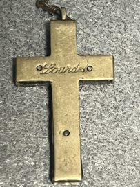 Antieke Rozenkrans Lourdes, antiek 55 cm, houten kralen