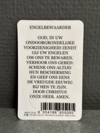 Devotiemedaille Bescherm Engel inclusief bidprentje, 2.5 cm