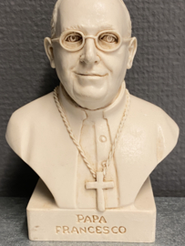 Beeld Paus Franciscus borstbeeld geperst marmer, Jorge Mario Bergoglio 13cm (5)