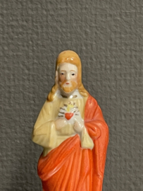 Heiligenbeelden Jezus Heilig Hart 13 cm, biscuit porselein 1900 (1)
