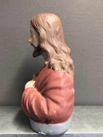 Heiligenbeeld Jezus Heilig Hart, gips 32 cm hoog ca. 1900 (6)