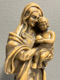 Heiligenbeeld Maria met kind, was, 38 cm (2)