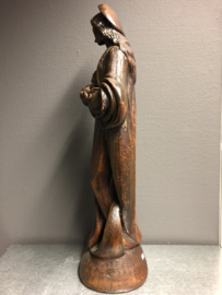 Heiligenbeeld Maria met kind, op halve maan, gips, 61 cm 1930 (G)
