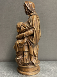 Heiligenbeeld Maria met kind, tronende Maria, gips, 40 cm (9)
