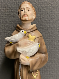 Heiligenbeeld  Franciscus van Assisi, gips, 20 cm (3)