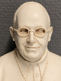 Beeld Paus Franciscus borstbeeld geperst marmer, Jorge Mario Bergoglio 13cm (5)