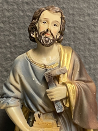 Heiligenbeeld Jozef arbeider, 15cm, resin (2)