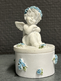 Tandendoosje met engel, 7 cm, resin (5)