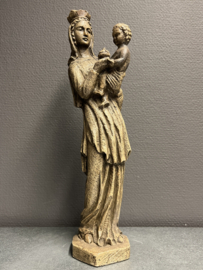 Heiligenbeeld Maria met kind, 38 cm, gips, 1920 (10)