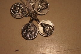 Devotie medaille Scapulier medaille OLV van Carmel en Jezus 1,5 cm