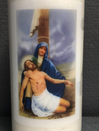 Noveenkaars Pieta, brandt 9 dagen en nachten. 100% Plantaardige olie.