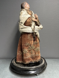 Heiligenbeeld Maria en Maria Magdalena, houten polychroom beelden, 40 cm, ca. 1860 (G)