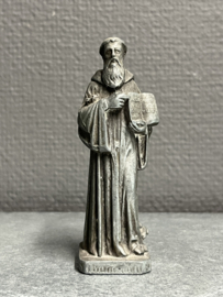 Heiligenbeeld Benedictus van Nursia, Tin, 10 cm (3)