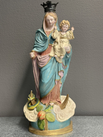 Maria met kind, Terracotta, 40 cm, antiek, lichte beschadigingen (10)