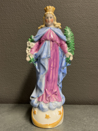 Heiligenbeeld Maria met kroon, porselein, 23,5 cm (3)
