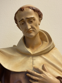 Heiligenbeeld Albertus van Trapani 1.28 cm gips ca. 1900.