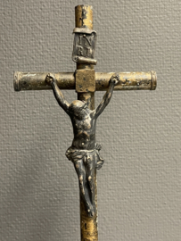 Ebben houten staand kruis, Antiek, 44 x 13 cm, 19e eeuw (8)