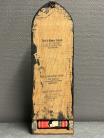 Antieke houten piedestal, batterij helaas niet meer leverbaar, 31 cm
