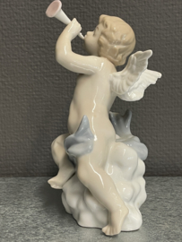 Engel met trompet, LLadro immitatie, 16 cm, porselein (0)