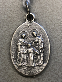 Devotiemedaille Anna met Maria en Heilige Familie, 2 cm