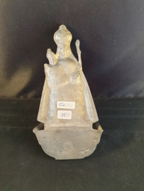 Wijwaterbakje Maria met kind, Tin 15cm (3)