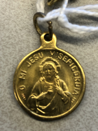 Devotiemedaille Vincentius Paquay, Heilig paterke, goud kleur 2 cm