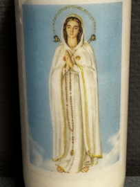 Noveenkaars Maria Rosa Mystica, brandt 9 dagen en nachten. 100% Plantaardige olie.