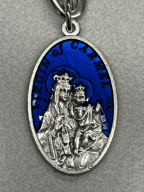 Sleutelhanger Maria O.L.V van Carmel en Jezus Heilig Hart 5 cm, geëmailleerd