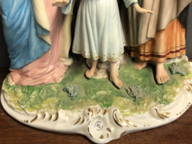 Heiligenbeeld heilige Familie, Capodimonte porselein, Meneghetti 36 x 34 cm(G)