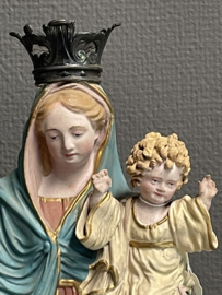 Maria met kind, Terracotta, 40 cm, antiek, lichte beschadigingen (10)