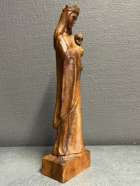 Heiligenbeeld Maria met kind, Duits, hout, 23cm (3)