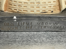 Heiligenbeeld Maria O.L.V van Scherpenheuvel, antiek, gips, 30 cm (7)