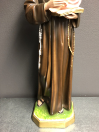 Heiligenbeeld Antonius van Padua, 62 cm hoog, gips (10)