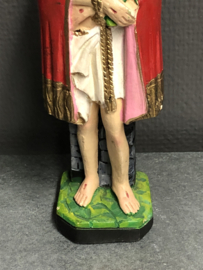 Heiligenbeeld Jezus man van smarten gips, antiek, 22cm. (3)