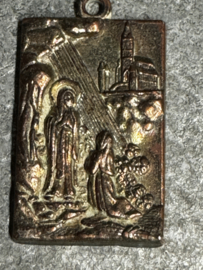 Devotiemedaille Maria Onze Lieve Vrouw van Lourdes, brons, 3 CM