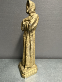 Franciscus van Assisi, goudkleurig , antiek 1930, 30 cm hoog. (4)