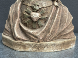 Heiligenbeeld Jezus Heilig Hart 22 cm, gips. Italiaans jaren 30. (10)