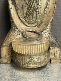 Wijwater bakje,metaal, Jezus Heilig Hart, 27 cm (8)