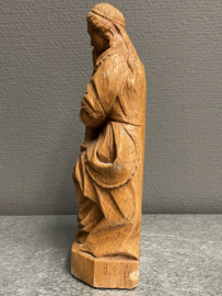 Heiligenbeeld Maria met kind, gips, lijkt op hout, 24 cm, (8)