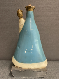 Heiligenbeeld Maria O.L.V van Scherpenheuvel, antiek, gips, 30 cm (7)