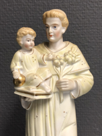 Heiligenbeeld  Antonius van Padua, biscuit porselein, 26 cm 1880 (5)