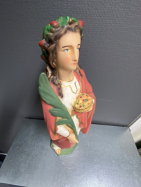Beeld Heilige Dorothea van Cesarea, gips, 45 cm (7)