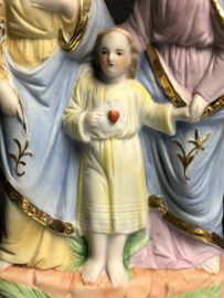 Heiligenbeeld heilige familie  biscuit, 1900, 21 x 13cm. (5)